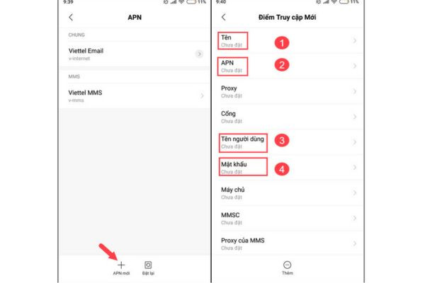 Thay đổi APN Android