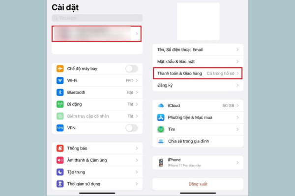 Thêm phương thức thanh toán trên iPhone bước 1
