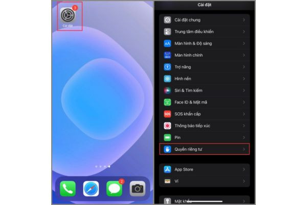 thiết lập quyền truy cập mic cho ứng dụng bước 1