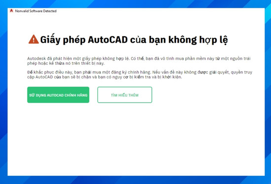 Thông báo hiện thị Autocad báo lỗi quyền truy cập bị chặn