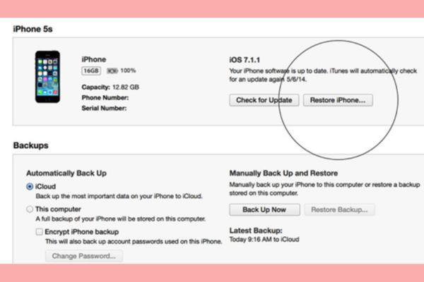 Trường hợp iPhone đã từng kết nối với máy tính và thường xuyên đồng bộ iTunes bước 2