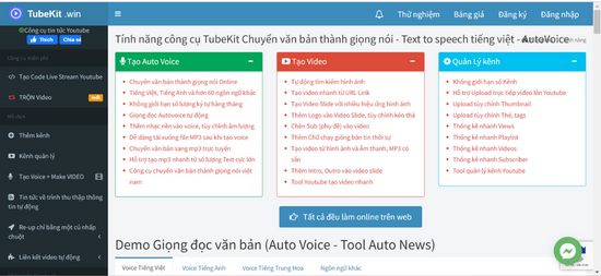 Tubekit.win Website uy tín chuyển văn bản thành giọng nói tiếng Việt