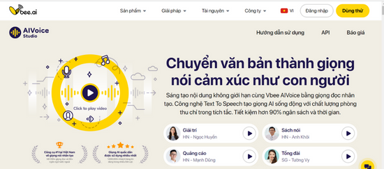Vbee - Công cụ chuyển văn bản thành giọng nói uy tín