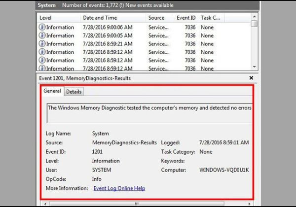 Cách mở Windows Logs
