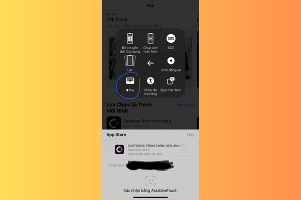 Xác nhận bằng Assistive Touch để tải ứng dụng