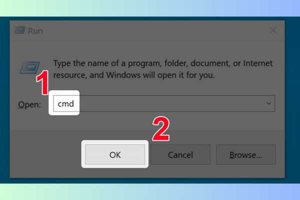 Xem IP máy tính bằng Command Prompt bước 1 cách 1