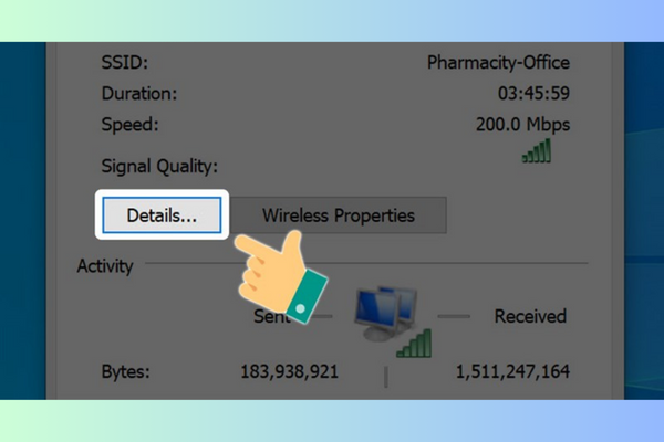 Xem IP máy tính từ thanh Taskbar bước 4
