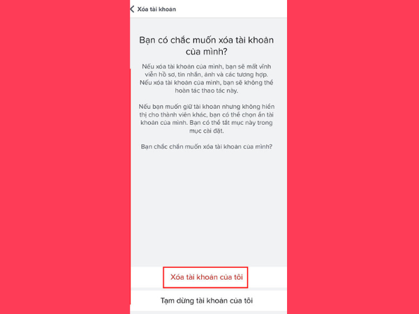Xoá tài khoản Tinder trên điện thoại bước 6