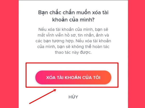  Xoá tài khoản Tinder trên máy tính bước 4