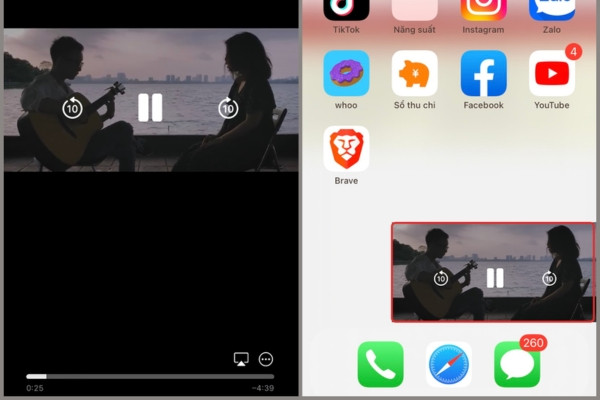 cách thu nhỏ màn hình youtube trên iPhone đơn giản Brave bước 3