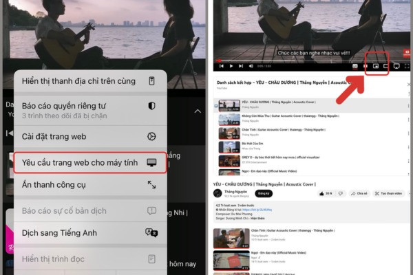 cách thu nhỏ màn hình youtube trên iPhone đơn giản Safari bước 2