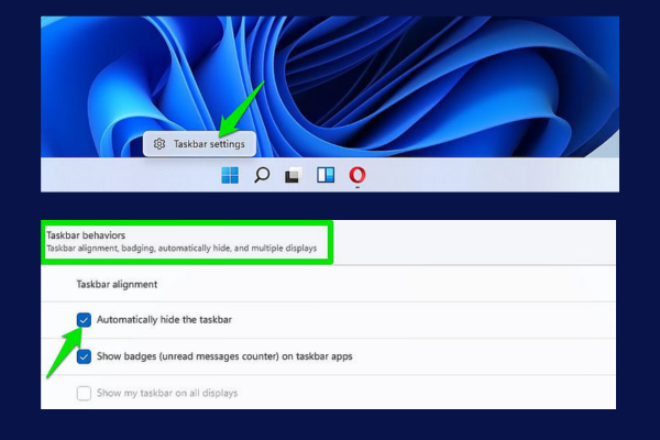 Bật chế độ tự động ẩn thanh Taskbar