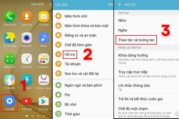 Khởi động nút home ảo trên điện thoại Samsung B1