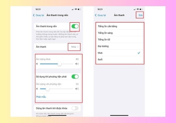 bật tiếng ồn trắng trên iPhone bước 3 bật tiếng ồn trắng trên iPhone bước 3