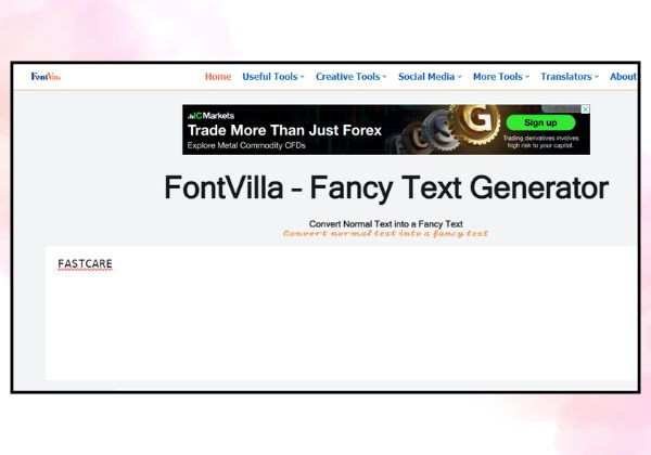 Bước 1 Đổi Font chữ Facebook nhờ Fontvilla&nbsp;