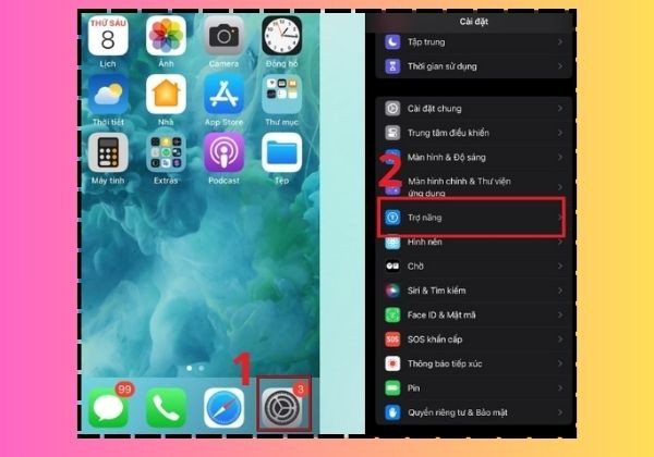 Bước 1 kích hoạt chức năng 2 chạm Bước 1 kích hoạt chức năng 2 chạm