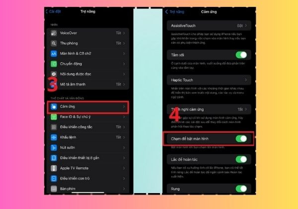 Bước 3 kích hoạt chức năng hai chạm Bước 3 kích hoạt chức năng hai chạm