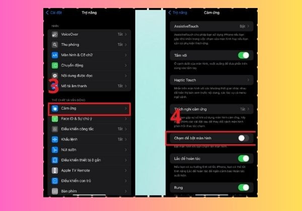 Bước 3 tắt kích hoạt chức năng hai chạm Bước 3 tắt kích hoạt chức năng hai chạm