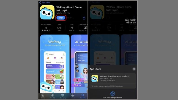 Trên thiết bị điện thoại iOS B2