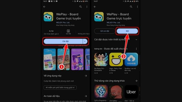 Trên thiết bị Android B3