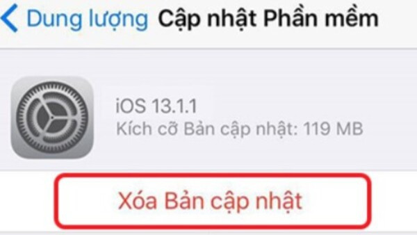 Xóa bản cập nhật cũ để tải phiên bản mới bước 3