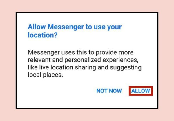 Bước 4 xác định vị trí hiện tại của tôi trên Messenger