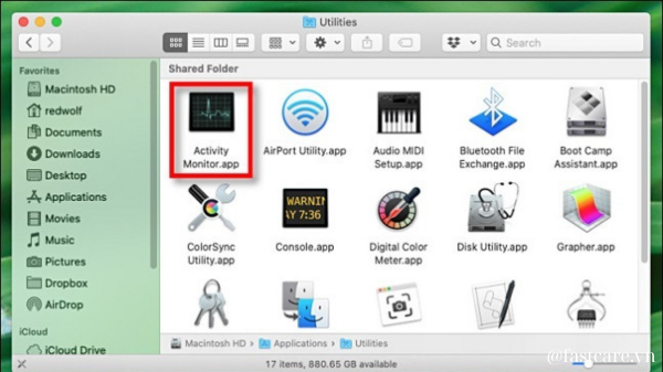 Cách 4 - Force Quit Mac với Activity Monitor (Giám sát hoạt động)&nbsp;B1