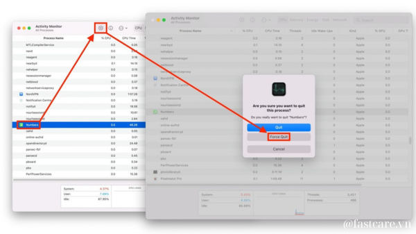 Cách 4 - Force Quit Mac với Activity Monitor (Giám sát hoạt động)&nbsp;B2
