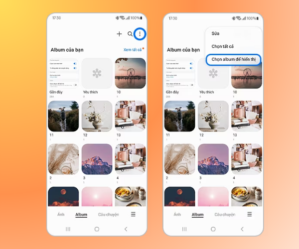 Cách chọn album được phép hiển thị trong Bộ sưu tập&nbsp;B4