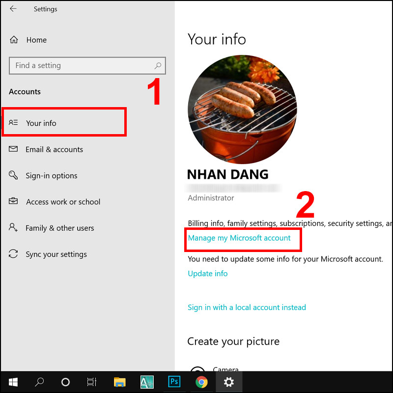 cách đổi tên User Windows 10
