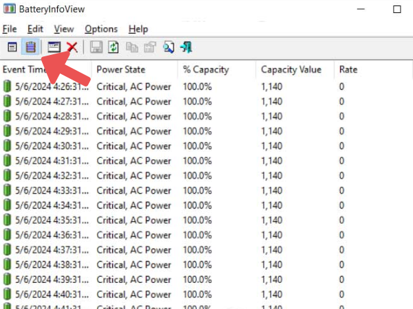 Cách dùng BatteryInfoView kiểm tra độ chai pin Laptop bước 3