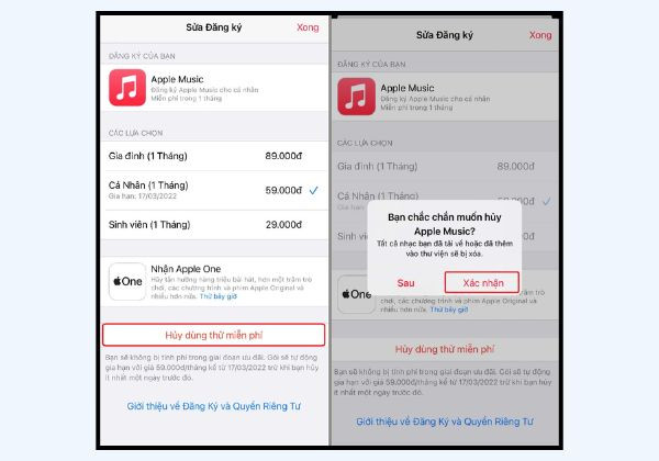 cách hủy Apple Music trên iPhone bước 2 cách hủy Apple Music trên iPhone bước 2