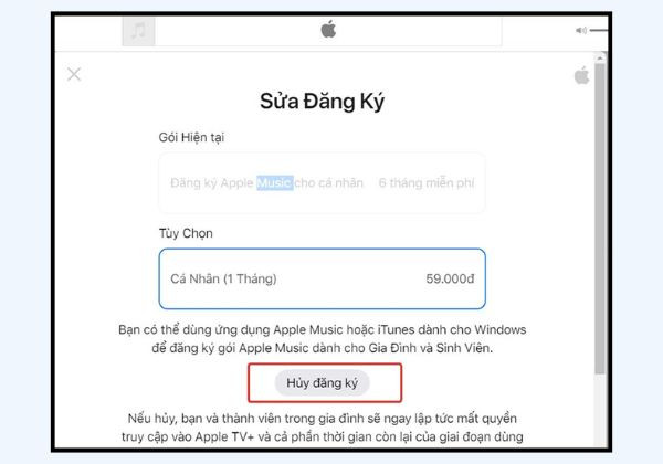 cách hủy Apple Music trên Website bước 3 cách hủy Apple Music trên Website bước 3