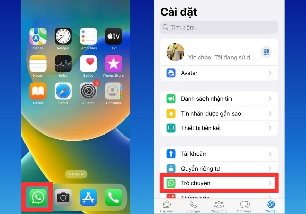 Cách kết bạn trên WhatsApp dành cho điện thoại iOS bước 1