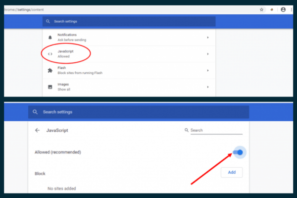 Cách kích hoạt JavaScript trên Chrome B3 Cách kích hoạt JavaScript trên Chrome B3