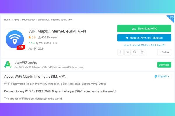 Cách tải WiFi Map APK bước 1