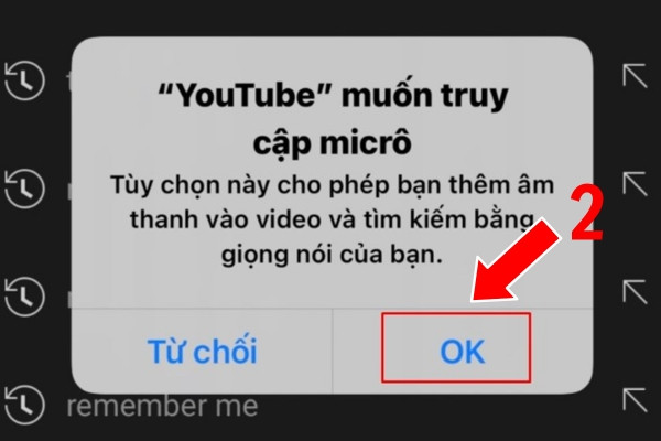 Cách tìm bằng giọng nói trên ứng dụng Youtube bước 2