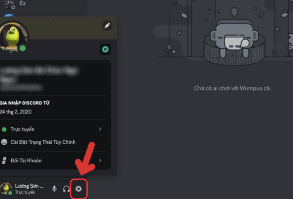 Cách xóa tài khoản Discord trên máy tính bước 1