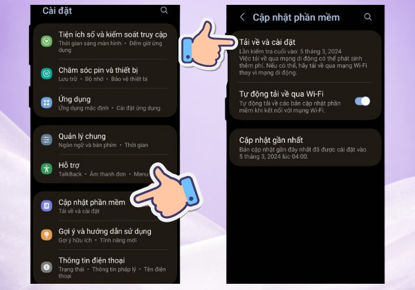 Các bước cài đặt Galaxy AI bước 1,2