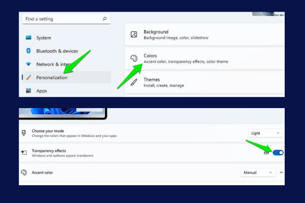 Cài đặt thanh Taskbar của Windows 11 trong suốt.