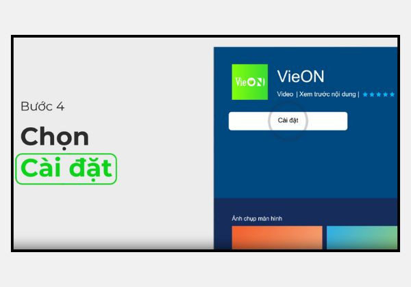 Hướng dẫn cài đặt VieON trên tivi Samsung bước 4