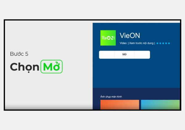 Hướng dẫn cài đặt VieON trên tivi Samsung bước 5