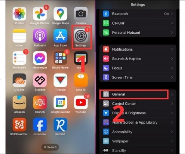 Cập nhật lại hệ điều hành iOS bước 1