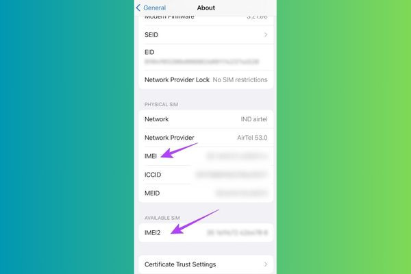 Check IMEI iPhone thông qua Cài đặt bước 2 Check IMEI iPhone thông qua Cài đặt bước 2