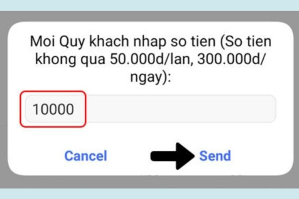 Chuyển tiền qua USSD bước 4