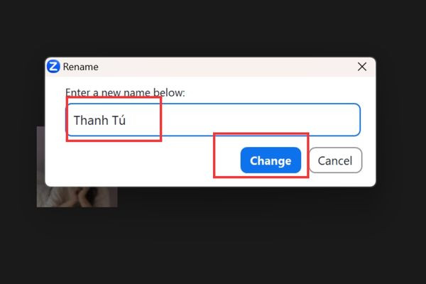 Đổi tên Zoom bằng máy tính khi đang trong cuộc họp hoặc lớp học Online