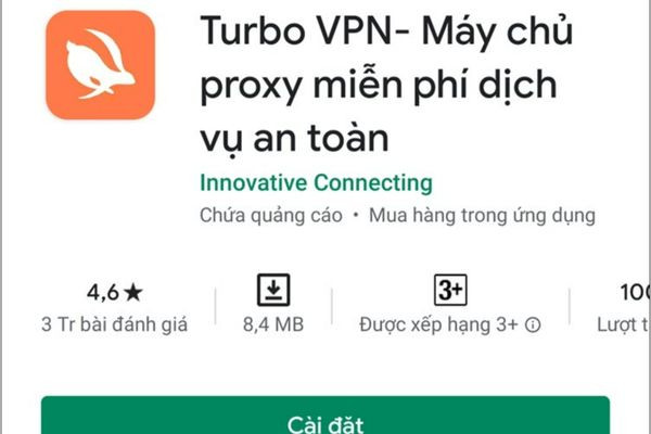 Dùng app Turbo VPN bước 1