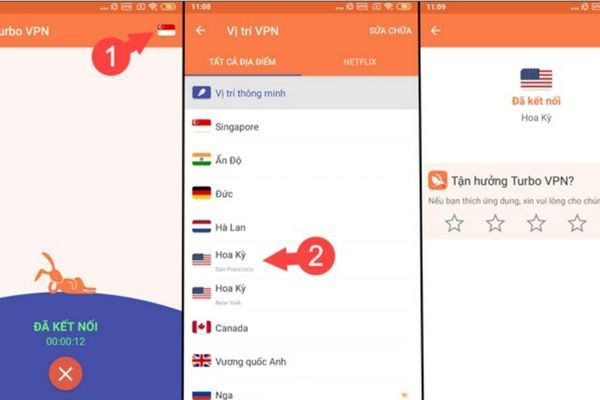 Dùng app Turbo VPN bước 3