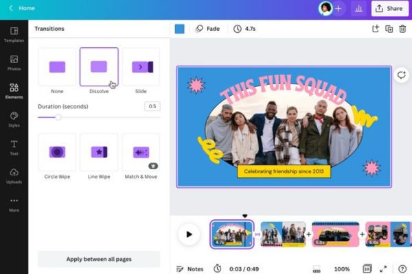 Dùng hiệu ứng chuyển cảnh video trên Canva khi nào là tốt nhất