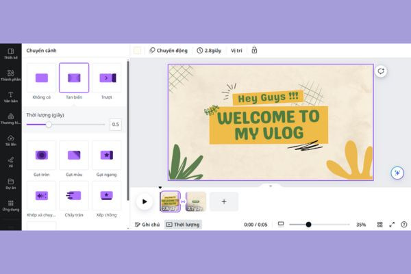 Hướng dẫn tạo hiệu ứng chuyển cảnh video trên Canva bước 5
